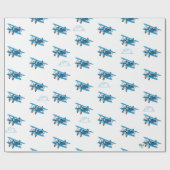 雲飛行機のラッピングで飛行機を重ねる ラッピングペーパー (フラット)