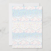 雲飴が水の色の赤ちゃんシャワーを振る 招待状 (裏面)