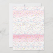 雲飴はピンクの水の色の赤ちゃんシャワーを振りかける 招待状 (裏面)