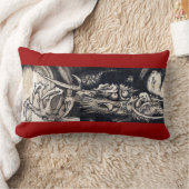 雲龍図,曾我蕭白ドラゴンと雲,墨絵 ランバークッション (ブランケット)