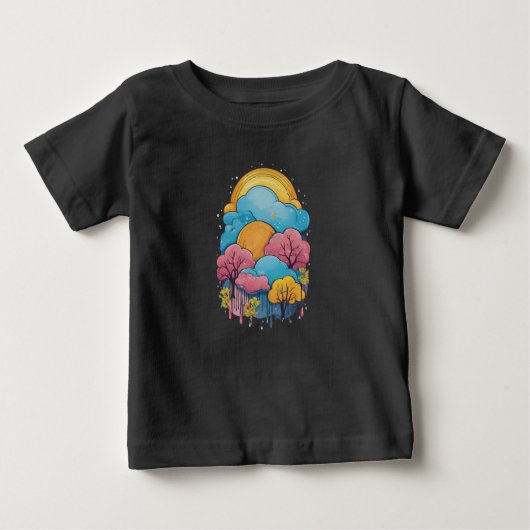 雲23雨、雨の色、雲白熱［赤熱］光を放つ ベビーTシャツ (正面)