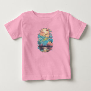 雲25雨、雨の色、雲白熱［赤熱］光を放つ ベビーTシャツ