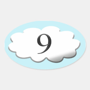雲9に浮かぶ 楕円形シール