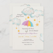 雲9のベビーシャワー 招待状 (正面/裏面)