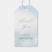 雲9エレガントテーマ赤ちゃんシャワー青ありがとう ギフトタグ (正面)