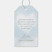 雲9エレガントテーマ赤ちゃんシャワー青ありがとう ギフトタグ (裏面)