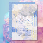 雲9ガウアッシュブ絵を描ラシックブライダルシャワー 招待状