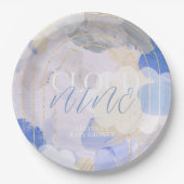 雲9ガッシュブ絵を描ラシックの赤ちゃんシャワー ペーパープレート (正面)