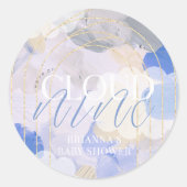 雲9ガッシュブ絵を描ラシックの赤ちゃんシャワー ラウンドシール (正面)