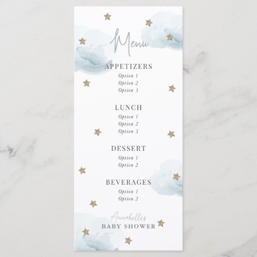 雲9スターウォーターカラーベビーシャワー メニュー (正面)