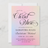 雲9ピンクグラデーションバチェロレッテ週末 招待状 (正面)