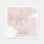 雲9ピンクスカイウォーター色ガールベビーシャワー スタンダードカクテルナプキン (正面)