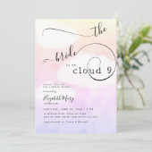 雲9ピンクスカイカリグラフィスワーズブライダルシャワー 招待状 (スタンド正面)