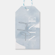 雲9ブルースカイ水彩少年の赤ちゃんシャワー