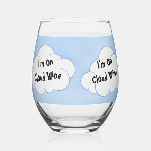 雲9茎のないワイングラスまたは岩ガラス ステムなしワイングラス (左)