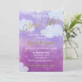 雲9赤ちゃんシャワー水の色の空と雲 招待状 (スタンド正面)