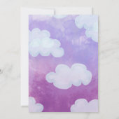 雲9赤ちゃんシャワー水の色の空と雲 招待状 (裏面)