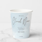 雲9赤ちゃんシャワー灰色ほこりっぽい青 紙コップ (裏面)