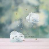 雲9金ゴールド星水彩ベビーシャワーへようこそ アクリルサイン (ニュートラル)