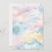 雲9金ゴールド星水色ベビーシャワー 招待状 (裏面)