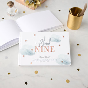 雲9/9青い雲の男の子ベビーシャワー ゲストブック