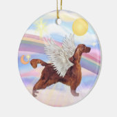 雲 – アイリッシュセッター セラミックオーナメント (左)