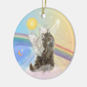雲 – ノルウェーの森のキャットエンジェル セラミックオーナメント (左)