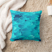 雲、日本の夕べスカイ、ターコイズ、藍 クッション (ブランケット)