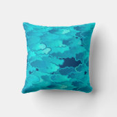 雲、日本の夕べスカイ、ターコイズ、藍 クッション (裏面)