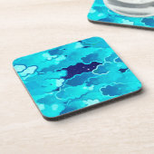 雲、日本の夕べスカイ、ターコイズ、藍 コースター (左側)