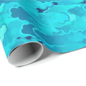 雲、日本の夕べスカイ、ターコイズ、藍 ラッピングペーパー (ロールコーナー)