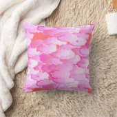 雲、日本の夜明け、オーキッドピンクとサンゴ クッション (ブランケット)