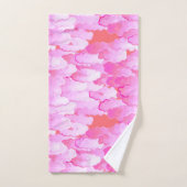 雲、日本の夜明け、オーキッドピンクとサンゴ バスタオルセット (ハンドタオル)