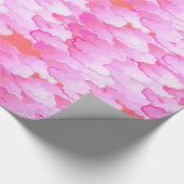 雲、日本の夜明け、オーキッドピンクとサンゴ ラッピングペーパー (角)