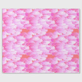 雲、日本の夜明け、オーキッドピンクとサンゴ ラッピングペーパー (フラット)