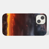 雲、日没および赤 iPhoneケース (裏面横)