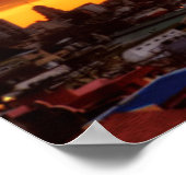 雲、日没、赤 ポスター (角)