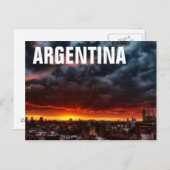 雲、日没、赤 ポストカード (正面/裏面)