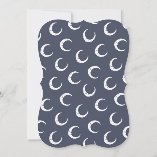 雲、月と星の赤ちゃんシャワーの招待状 (裏面)