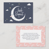 雲、月、および星のベビーシャワーブックのリクエスト 名刺 (正面/裏面)