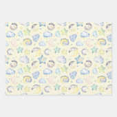 雲、月、星のベビー ラッピングペーパーシート (正面3)