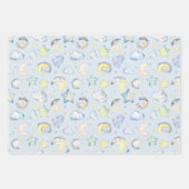 雲、月、星のベビー ラッピングペーパーシート (正面2)