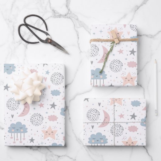 雲 月 星 ラッピングペーパーシート (正面)