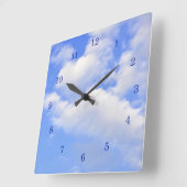 雲-柱時計からのハート スクエア壁時計 (傾斜)