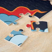 雲、炎:黒いヴィンテージパターン。 ジグソーパズル (側面)