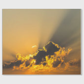 雲、空、黄色の夕日 ラッピングペーパー (フラット)