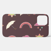 雲、雨、太陽、傘のパターン。 Case-Mate iPhoneケース (裏面 (横))