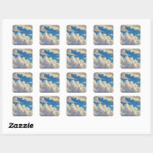 雲 青空  plain 現代 漢字 カリグラフィー スクエアシール (シート)