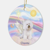 雲 – Bichon Frise Angel Chantsi セラミックオーナメント (左)
