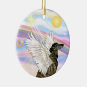 雲 – Brindle Greyhound セラミックオーナメント (右)